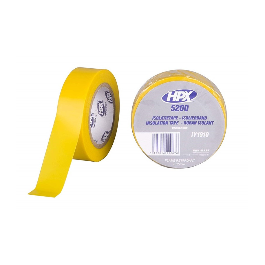 Ruban adhésif isolant HPX jaune 19mm x 10m