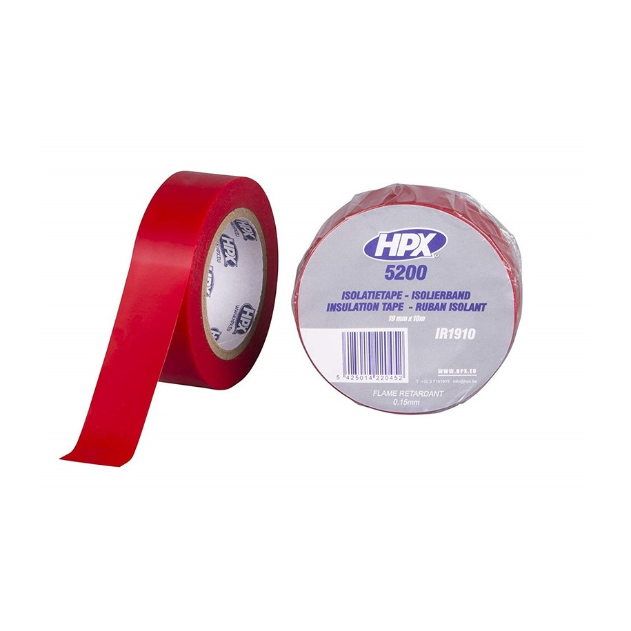 Ruban adhésif isolant HPX rouge 19mm x 10m