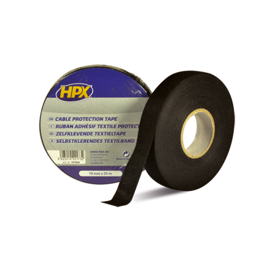 Ruban adhésif coton HPX noir 19mm x 25m