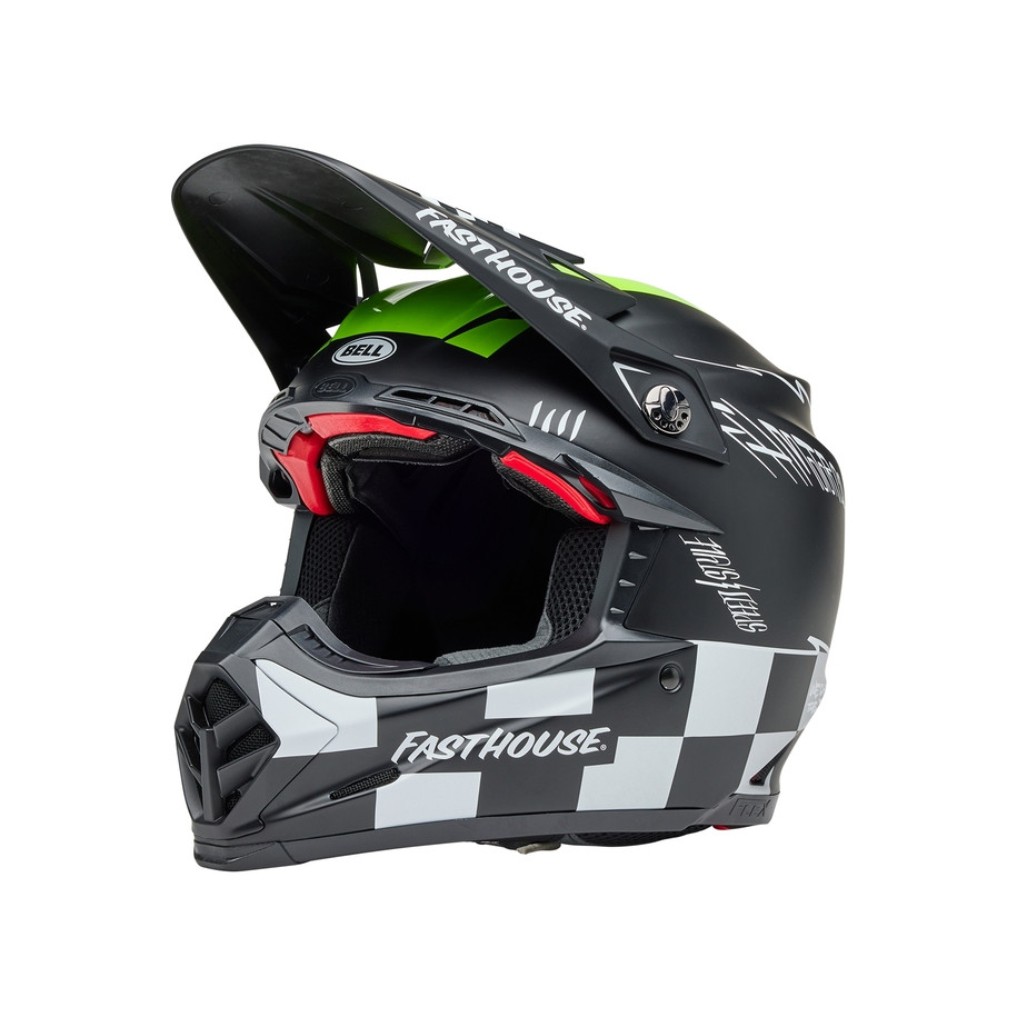 Casque BELL Moto-9S Flex - Fasthouse Smoke Bomb Matte Gloss Black/HiViz Yellow