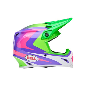 Casque BELL MX-9 Mips - Jackal Gloss Hi-Viz Green/Purple
