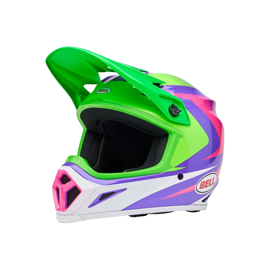 Casque BELL MX-9 Mips - Jackal Gloss Hi-Viz Green/Purple