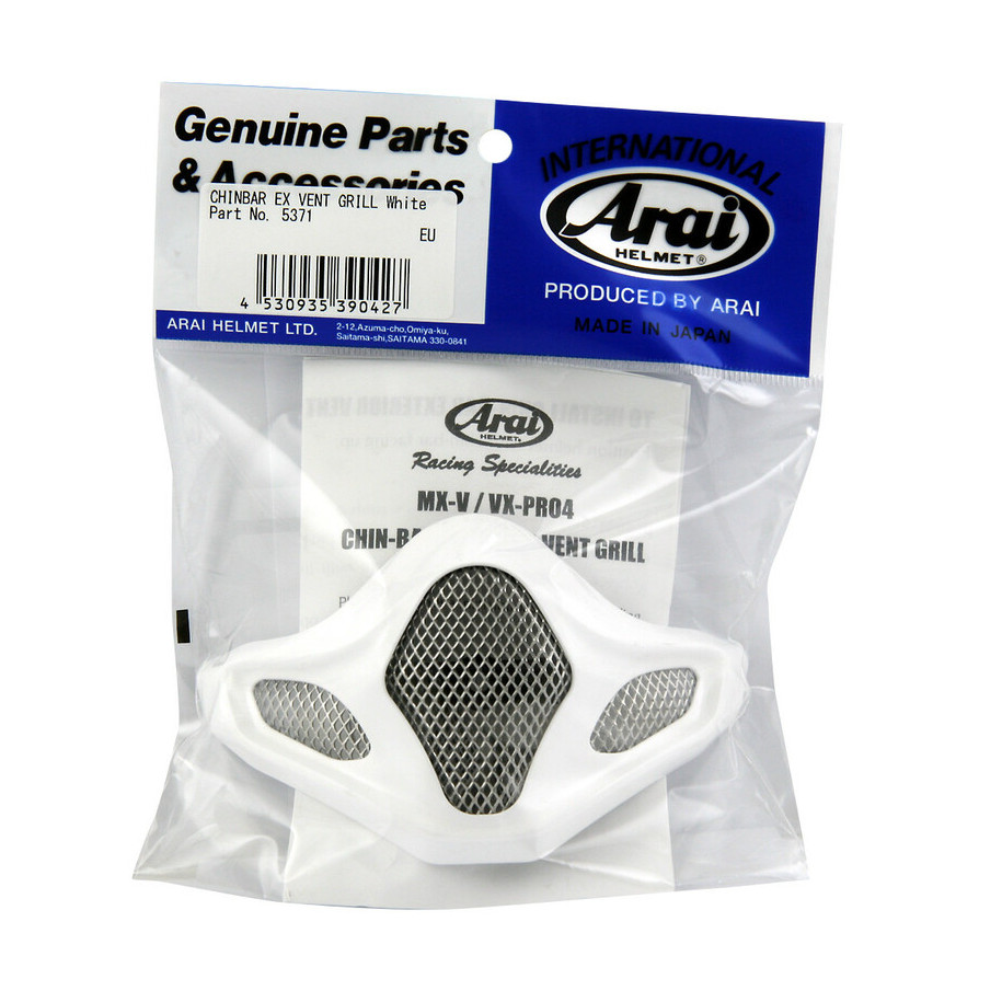 Ventilation menton ARAI grille extérieure White pour casque MX-V