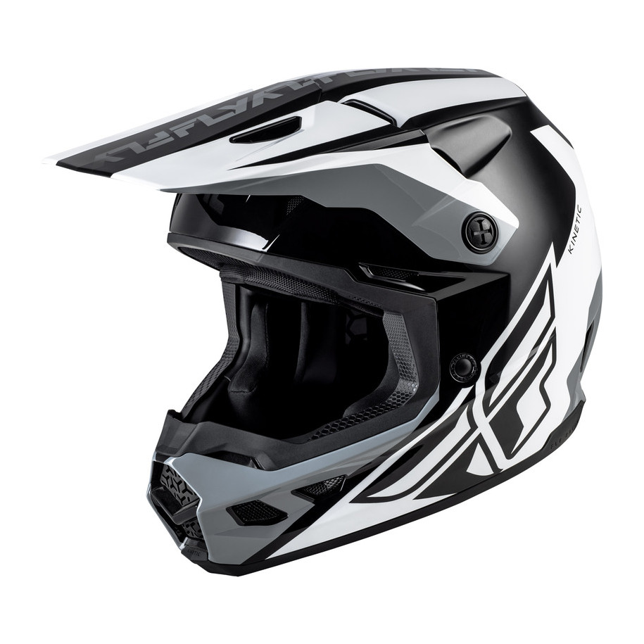 Casque FLY RACING Kinetic Crest - noir/blanc/gris