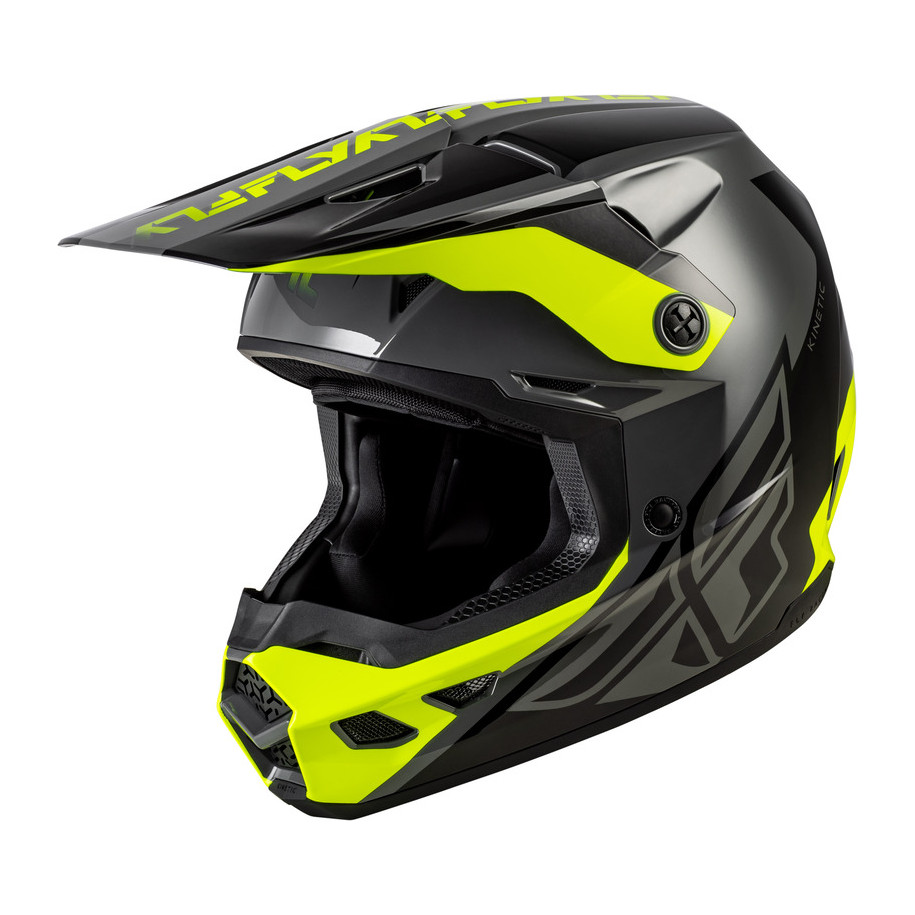 Casque FLY RACING Kinetic Crest - gris/noir/jaune fluo