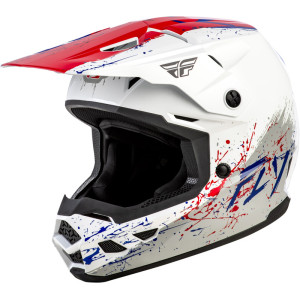 Casque enfant FLY RACING Kinetic Drip - rouge/blanc/bleu
