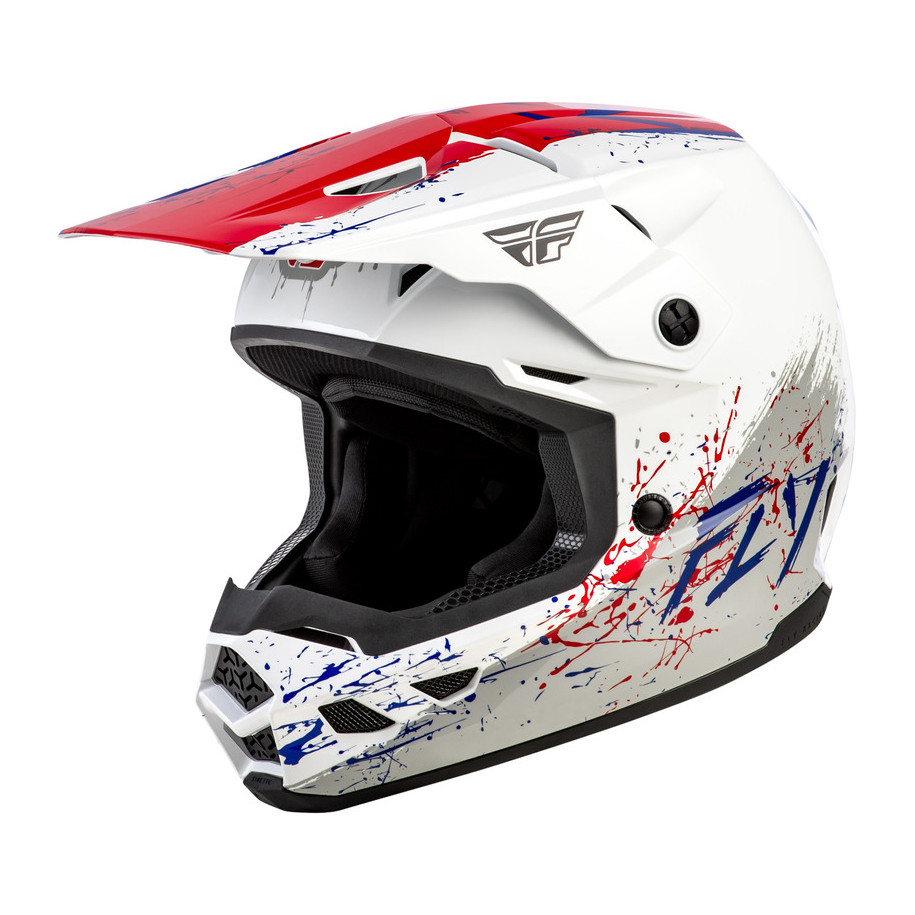 Casque enfant FLY RACING Kinetic Drip - rouge/blanc/bleu