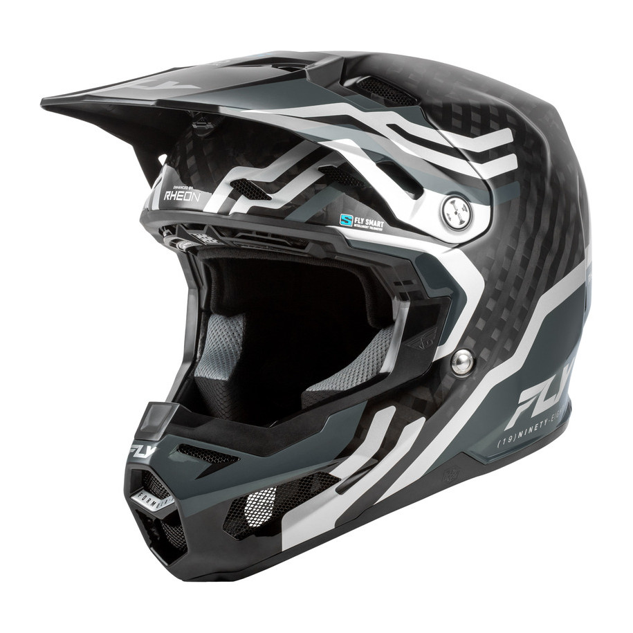Casque FLY RACING Formula S Carbon Byte - Black Carbon/gris/argent