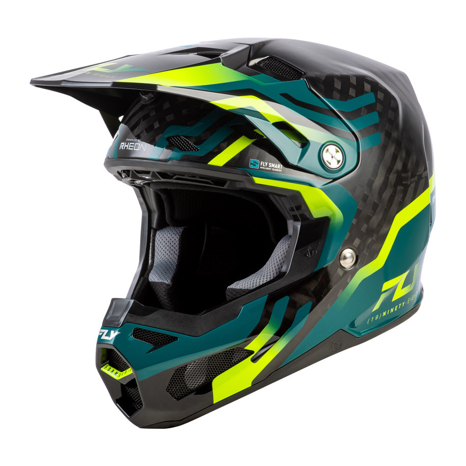 Casque FLY RACING Formula S Carbon Byte - Black Carbon/Teal/Lime