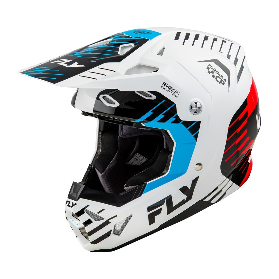 Casque FLY RACING Formula CP Slice - blanc/rouge/cyan