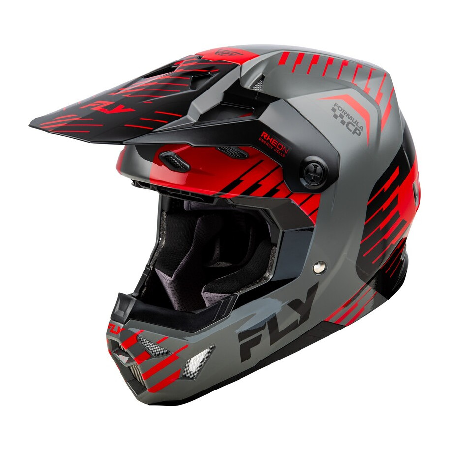 Casque FLY RACING Formula CP Slice - gris/rouge/noir
