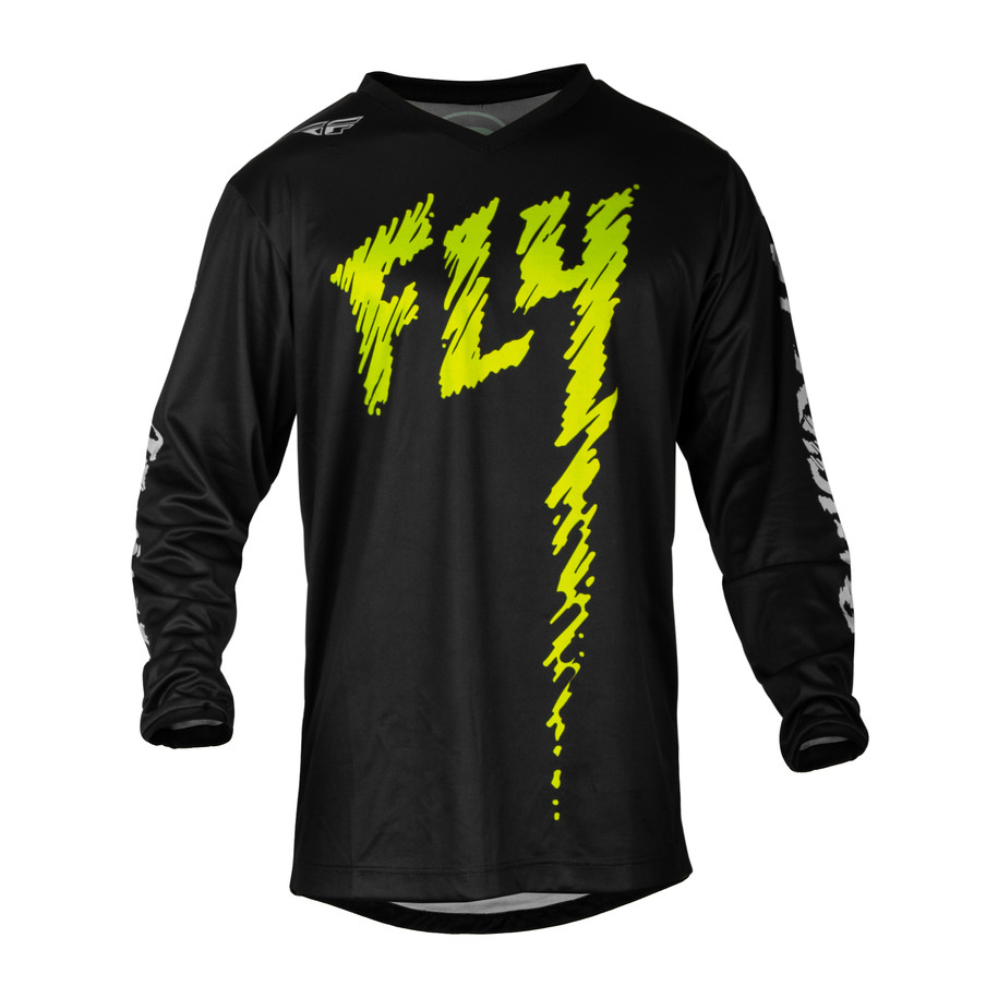 Maillot enfant FLY RACING F-16 - noir/vert fluo/gris clair