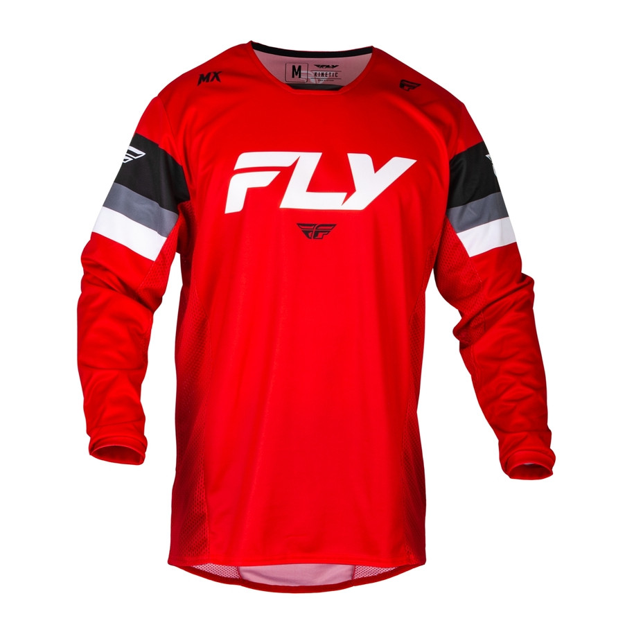 Maillot FLY RACING Kinetic Prix - rouge/gris/blanc