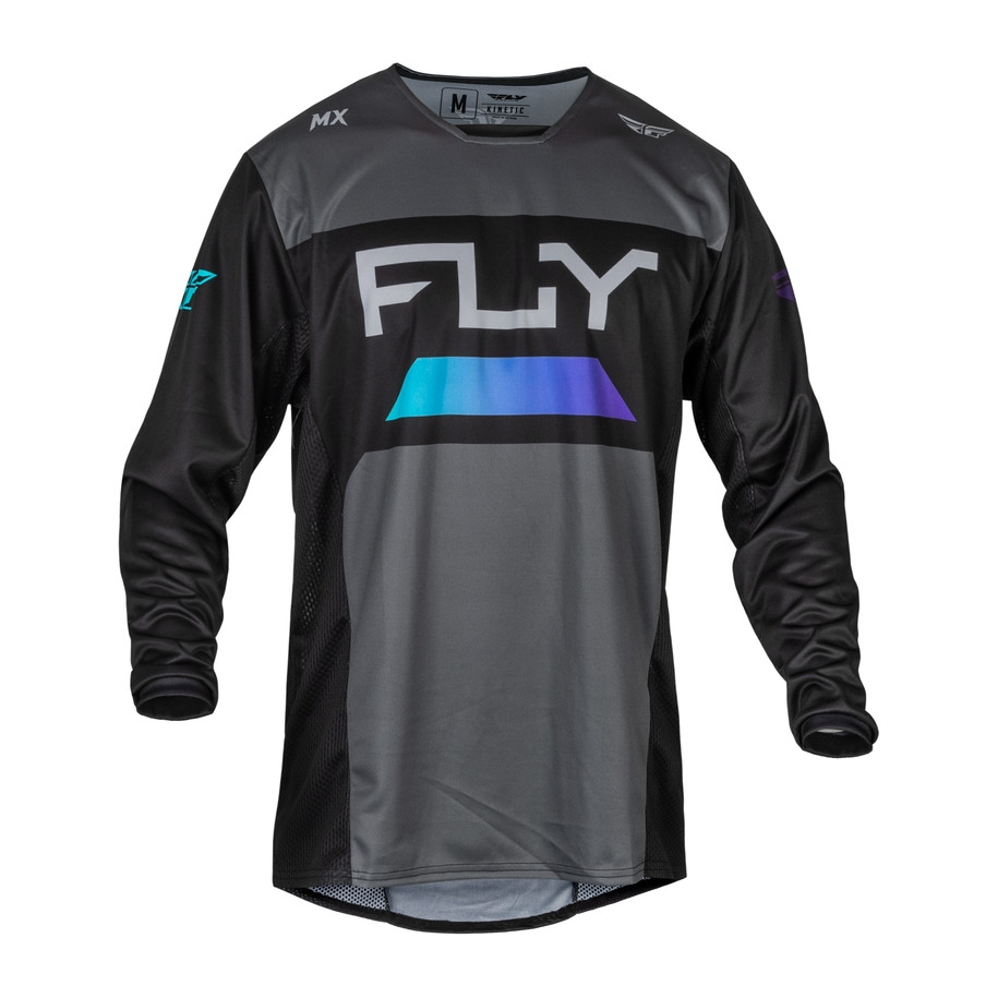 Maillot FLY RACING Kinetic Reload - anthracite/noir/Blue Iridium