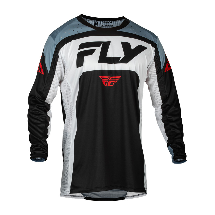 Maillot FLY RACING Lite - noir/blanc/Denim Grey