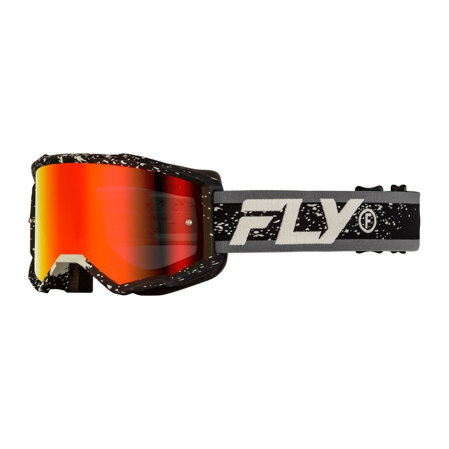 Masque FLY RACING Zone gris/noir - éclair rouge fumé