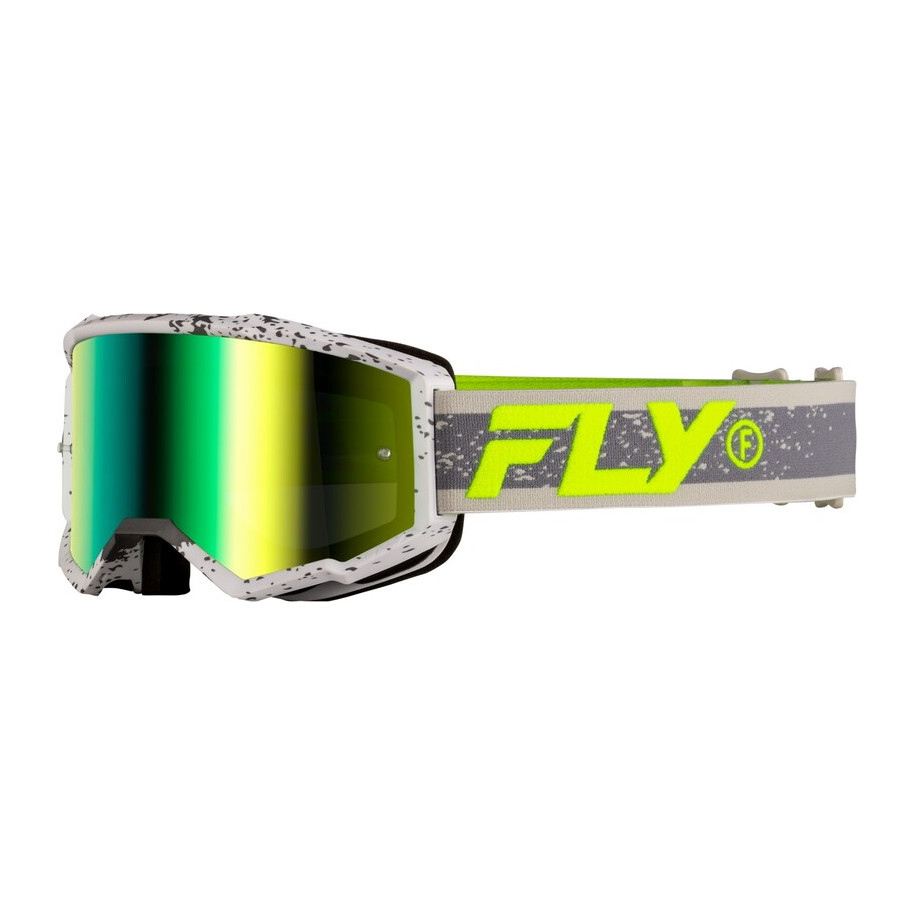 Masque FLY RACING Zone Dark Grey/Hi-Vis - écran Iridiscent Green