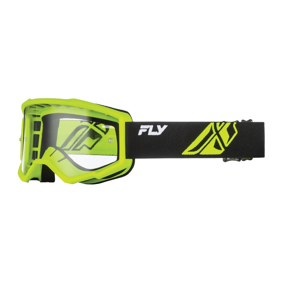 Masque FLY RACING Focus noir/jaune fluo - écran clair