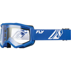 Masque FLY RACING Focus bleu/blanc- écran clair