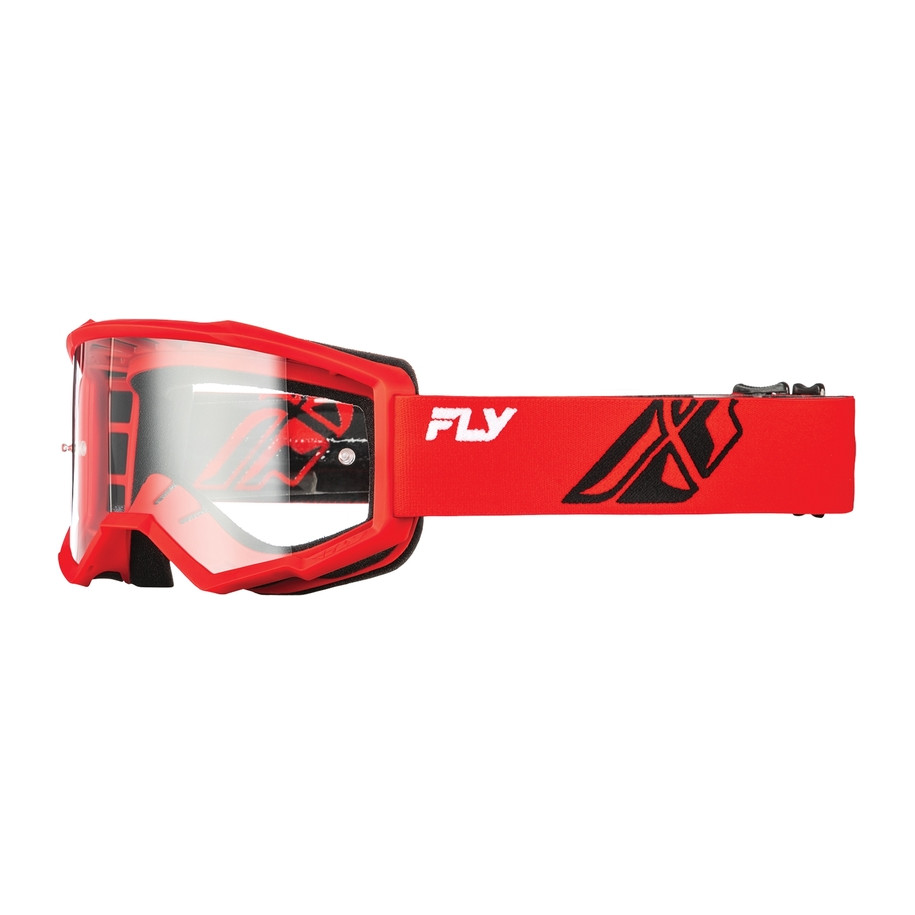 Masque FLY RACING Focus rouge/noir - écran clair