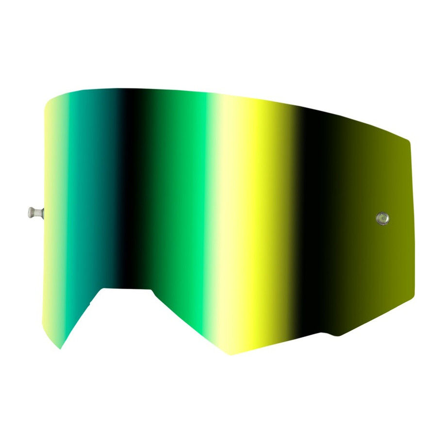 Écran FLY RACING avec fixation pour tear-off - écran iridescent vert fumé