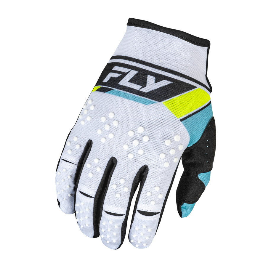 Gants FLY RACING Kinetic Prix - blanc/noir/Hi-Vis