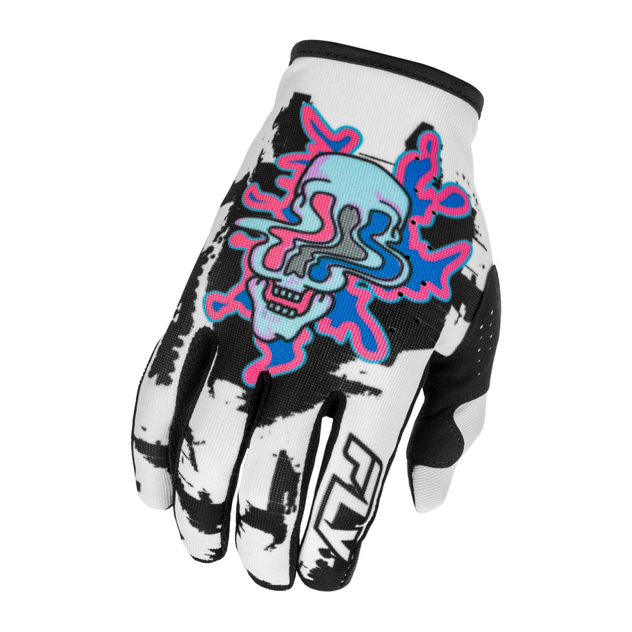 Gants enfant FLY RACING Lite Warp Special Edition - blanc/bleu/rose