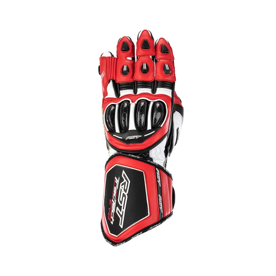 Gants RST TracTech Evo 4 cuir - rouge/blanc/noir