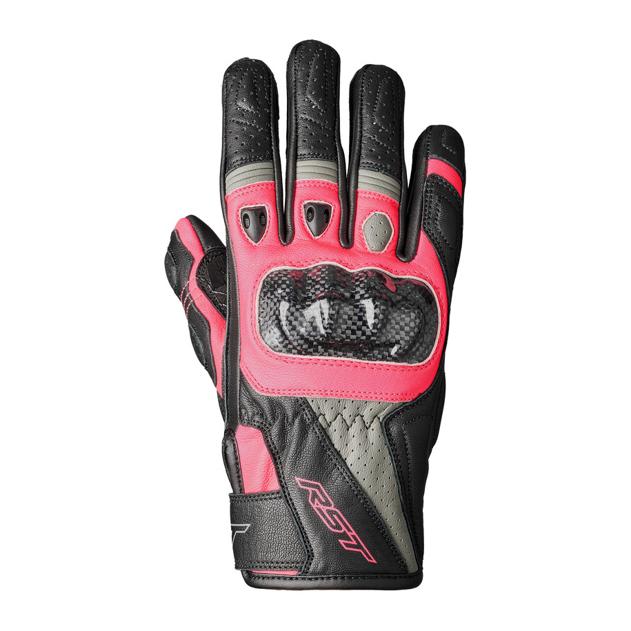 Gants RST Ladies Stunt 3 CE femme cuir/textile - rose