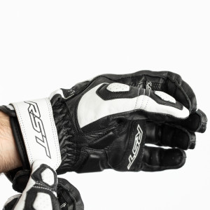 Gants RST Ladies Stunt 3 CE femme cuir/textile - blanc