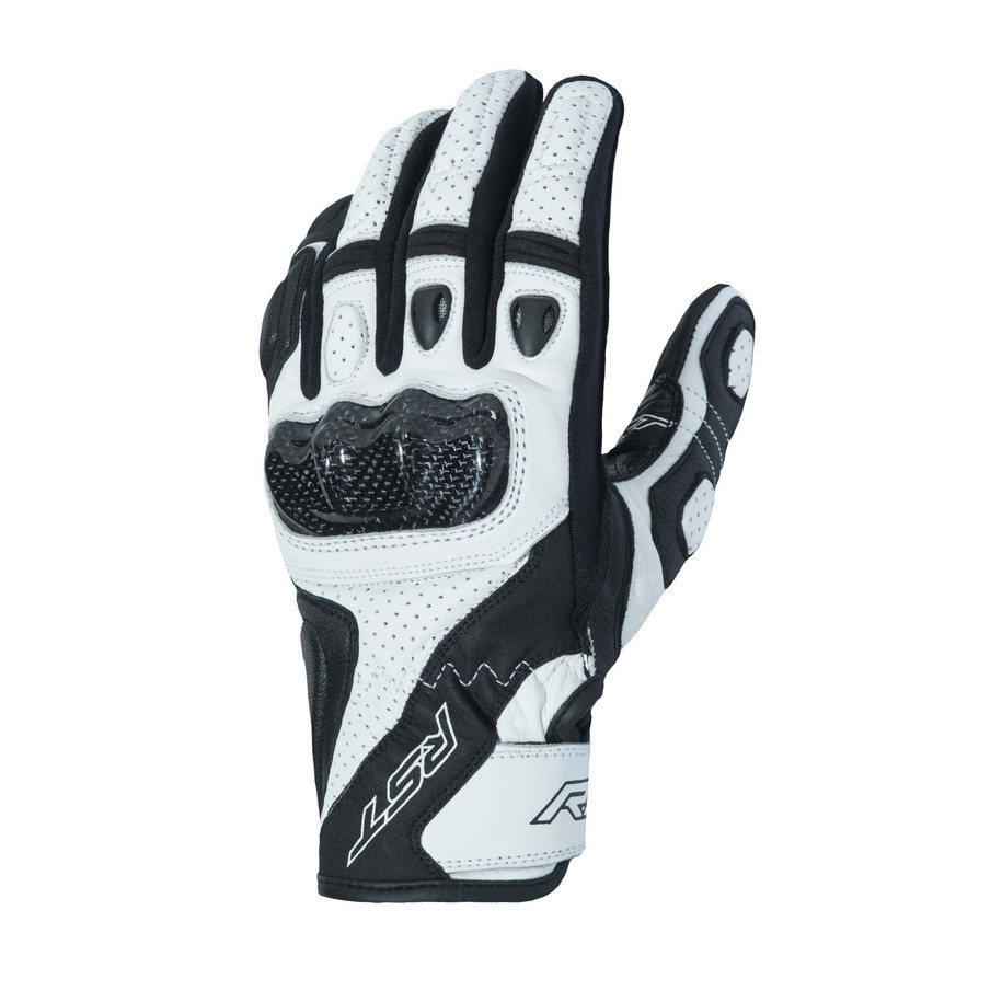 Gants RST Stunt 3 CE cuir/textile - blanc