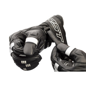 Gants RST Pilot CE cuir - noir/blanc
