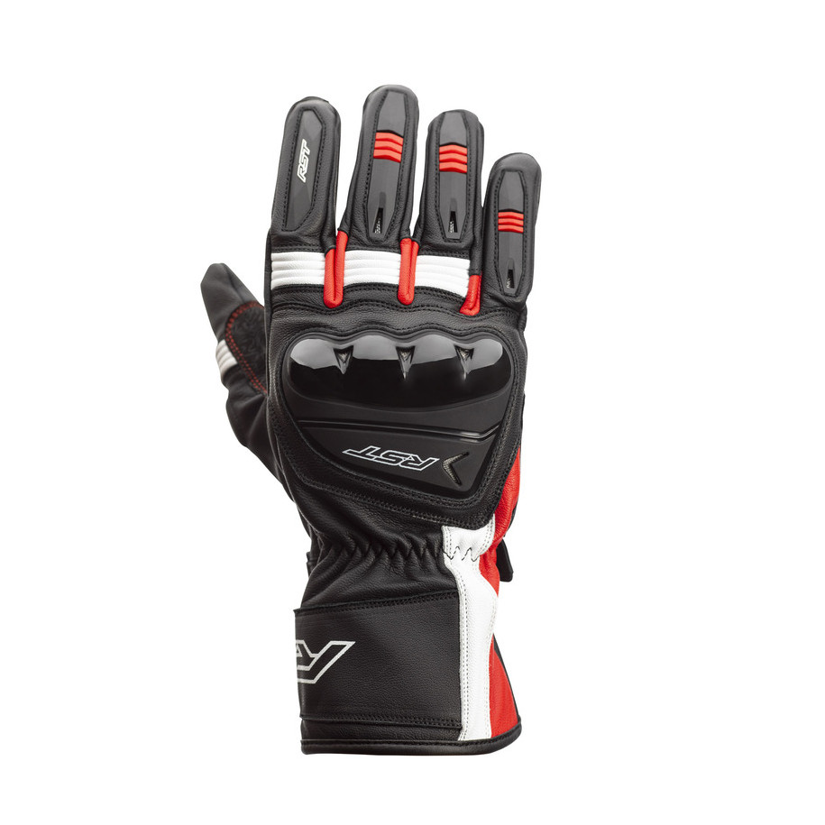 Gants RST Pilot CE cuir - noir/rouge/blanc