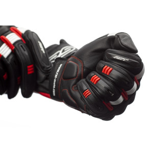 Gants RST Pilot CE cuir - noir/rouge/blanc