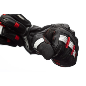 Gants RST Pilot CE cuir - noir/rouge/blanc