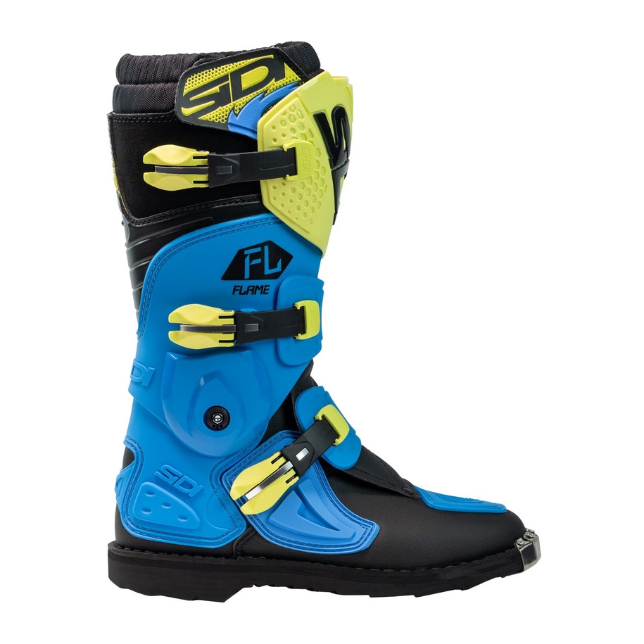 Bottes enfants SIDI Flame - bleu clair / Citron / noir