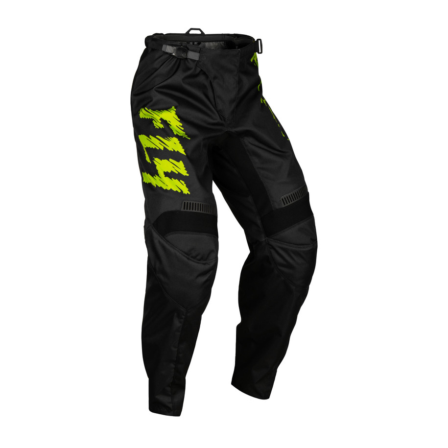 Pantalon enfant FLY RACING F-16 - noir/Neon Green/gris clair