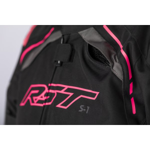 Veste femme RST S1 CE textile - noir/rose fluo