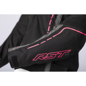 Veste femme RST S1 CE textile - noir/rose fluo