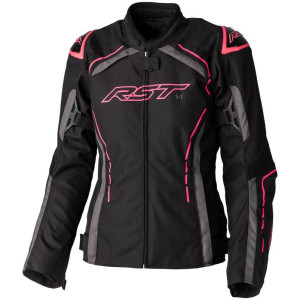 Veste femme RST S1 CE textile - noir/rose fluo