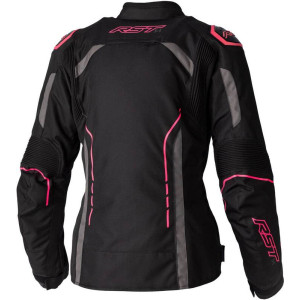 Veste femme RST S1 CE textile - noir/rose fluo