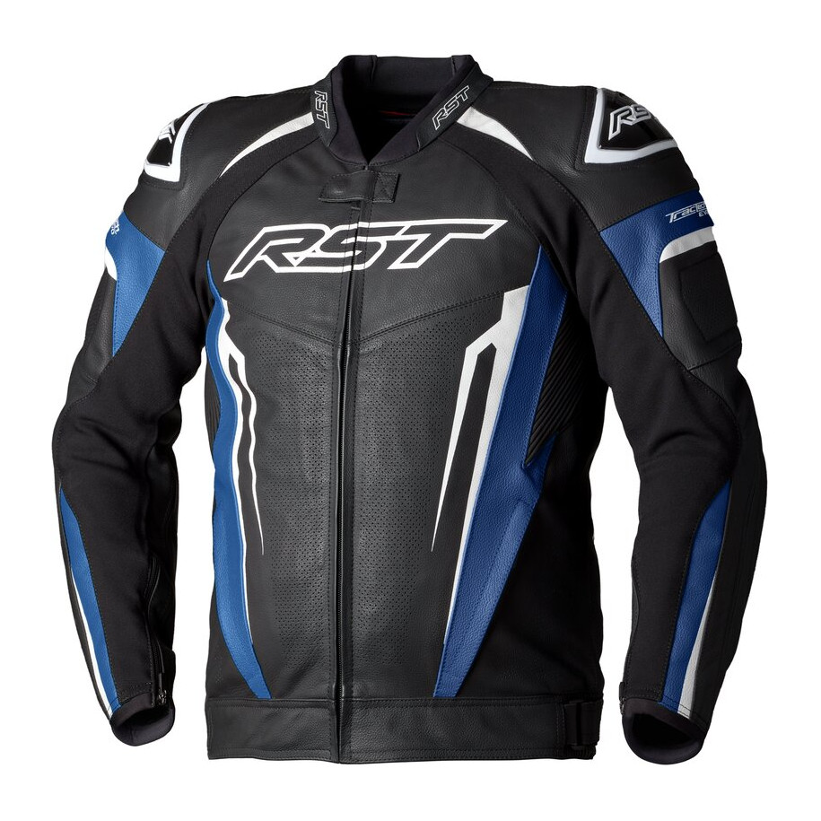 Veste cuir RST TracTech Evo 5 CE homme - bleu/noir/blanc