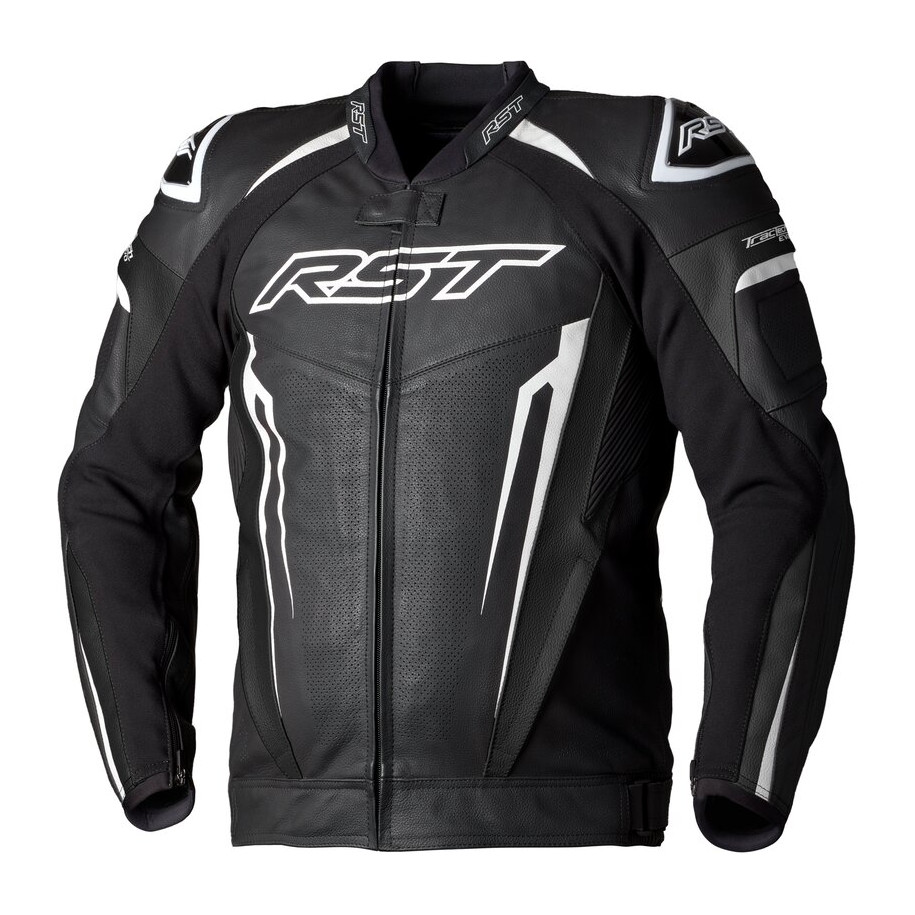 Veste cuir RST TracTech Evo 5 CE homme - noir/blanc/noir