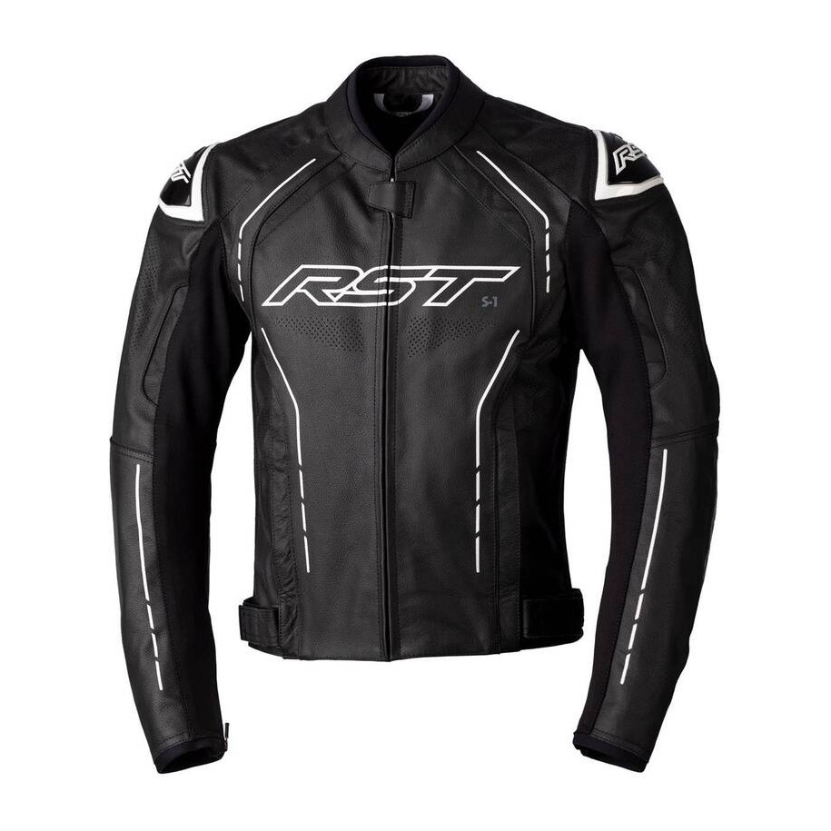 Veste RST S1 CE cuir - noir/noir/blanc