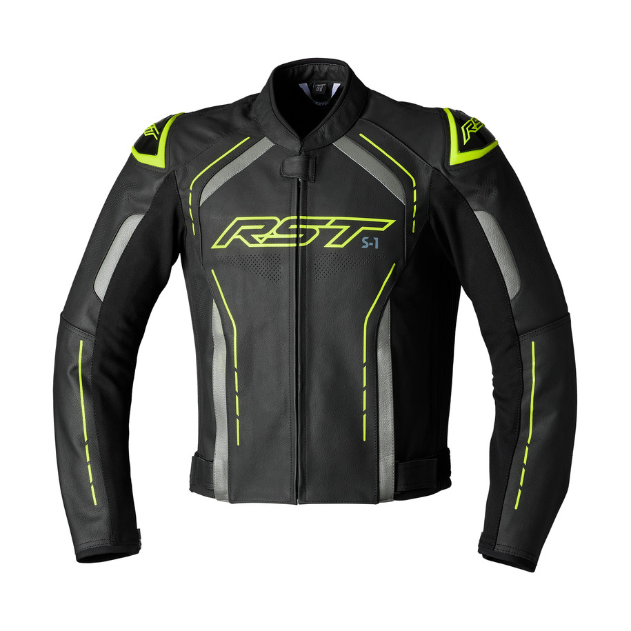 Veste RST S1 cuir homme - jaune fluo