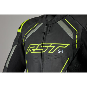 Veste RST S1 cuir homme - jaune fluo