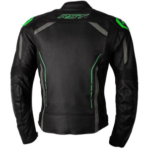 Veste RST S1 CE cuir - noir/gris/vert fluo