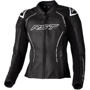 Veste femme RST S1 CE cuir - noir/blanc