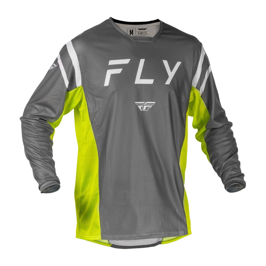 Maillot FLY RACING Kinetic Mesh - gris/jaune