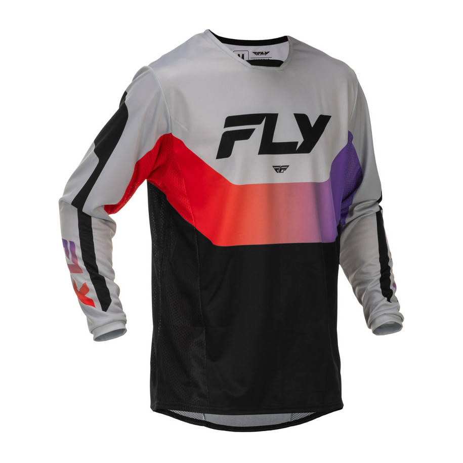 Maillot FLY RACING Kinetic - gris/rouge/violet/noir
